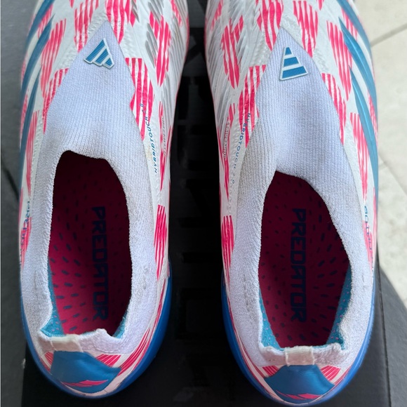 Adidas Predator Elite Laceless FG solar blue/solar pink soccer cleats Size 8 1/2 - Picture 6 of 9